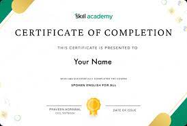 Advanced Spoken English Course Certificate